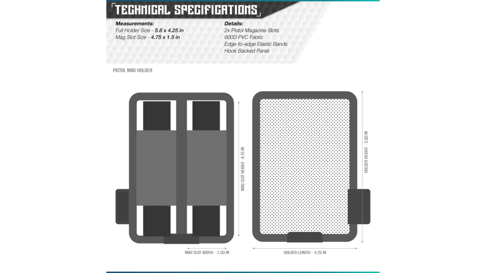 Savior Equipment Double Pistol Mag Holder, Black, MP-TNS-PISX2-BK