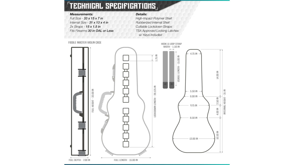 Savior Equipment Fiddle Master Violin Case, Black, RC-VIOLIN-BK