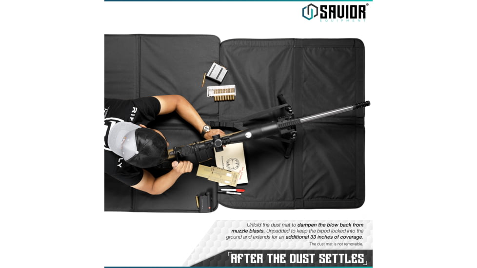 Savior Equipment Folding Shooting Mat, Black, Full Size - 89in x 41in, Folded - 19.5in x 19in x 3, SM-FOLD-BK