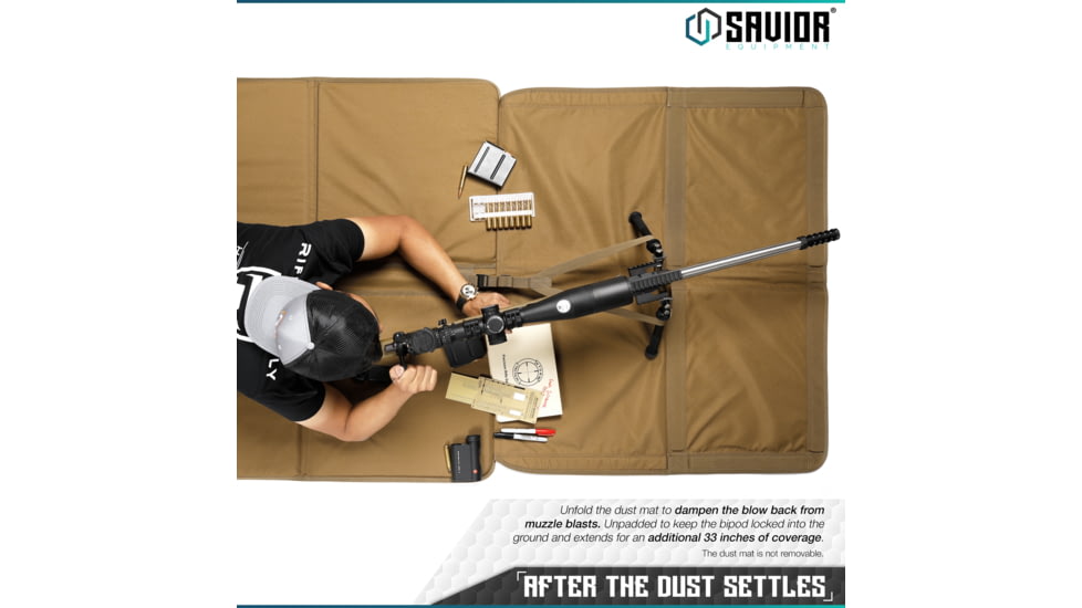 Savior Equipment Folding Shooting Mat, Tan, Full Size - 89in x 41in, Folded - 19.5in x 19in x 3, SM-FOLD-TN