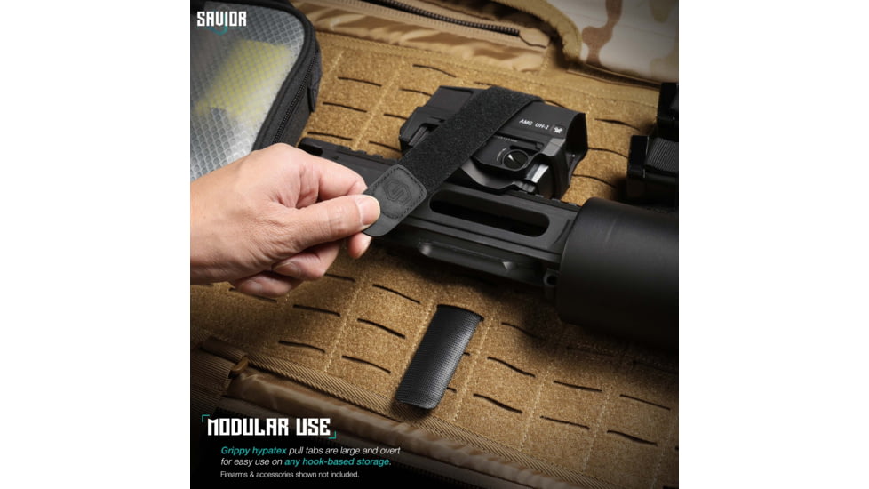 Savior Equipment Hook/Loop Strap, 1in, Black, STRAP-RIF1-BK-2P