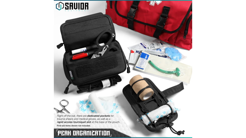Savior Equipment IFAK Buddy, Individual Medical Pouch, Black, Small, SP-FD-IFAK8X5-BK