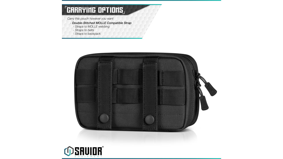 Savior Equipment IFAK Buddy, Individual Medical Pouch, Black, Small, SP-FD-IFAK8X5-BK