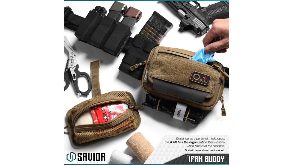 Savior Equipment IFAK Buddy, Individual Medical Pouch, Dark FDE, Small, SP-FD-IFAK8X5-TN
