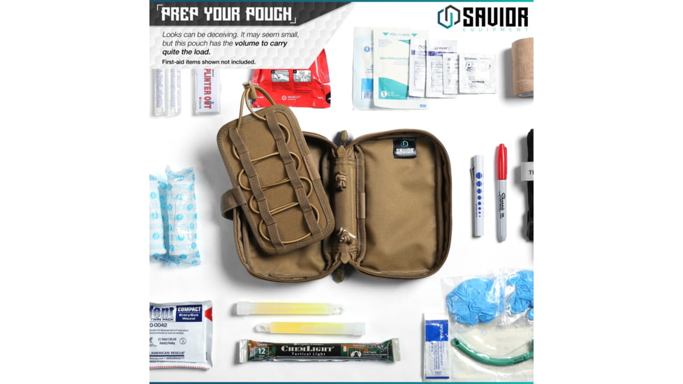 Savior Equipment IFAK Buddy, Individual Medical Pouch, Dark FDE, Small, SP-FD-IFAK8X5-TN