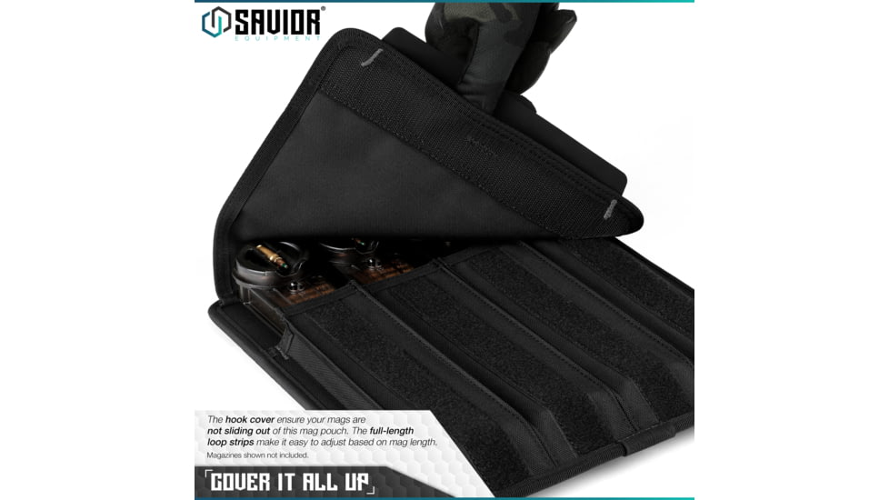 Savior Equipment Mag Buddy Extended Pistol Magazine Pouch, 2 Pack, Black, 12.25in H x 10.75in W, MP-FD-EXTX4-2P-BK