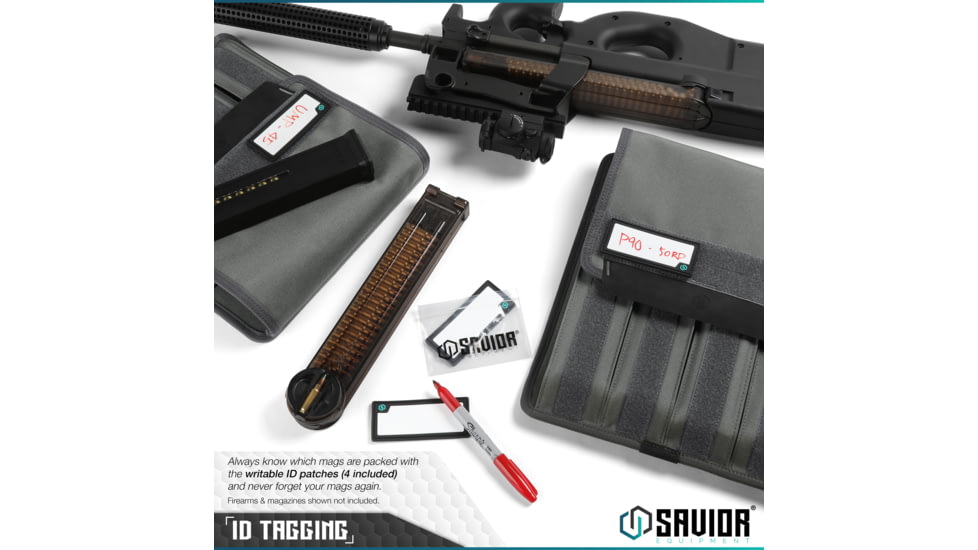 Savior Equipment Mag Buddy Extended Pistol Magazine Pouch, 2 Pack, Grey, 12.25in H x 10.75in W, MP-FD-EXTX4-2P-GS