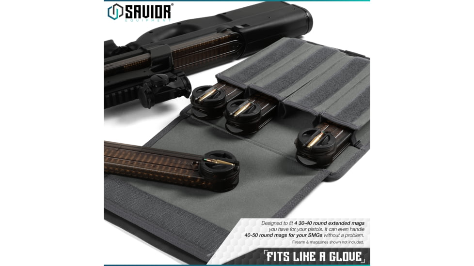 Savior Equipment Mag Buddy Extended Pistol Magazine Pouch, 2 Pack, Grey, 12.25in H x 10.75in W, MP-FD-EXTX4-2P-GS