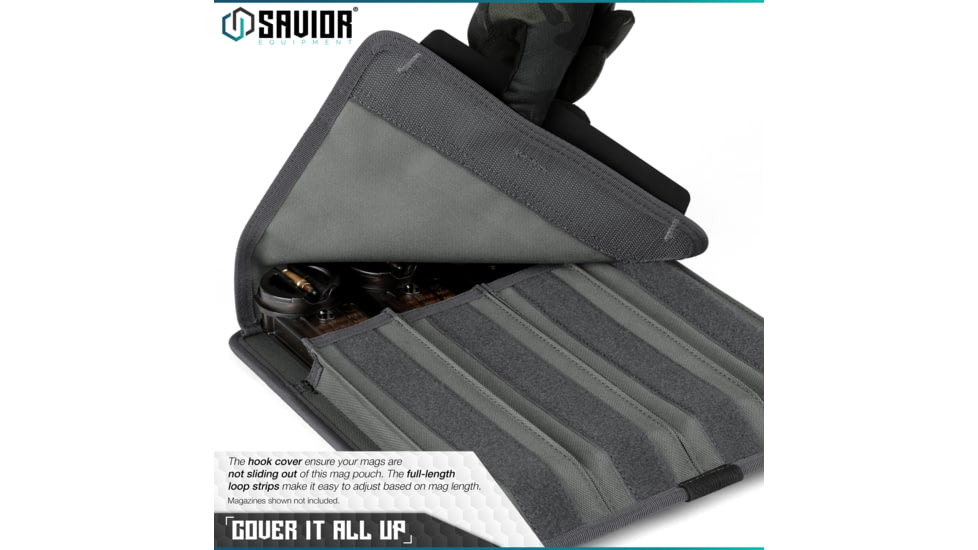 Savior Equipment Mag Buddy Extended Pistol Magazine Pouch, 2 Pack, Grey, 12.25in H x 10.75in W, MP-FD-EXTX4-2P-GS