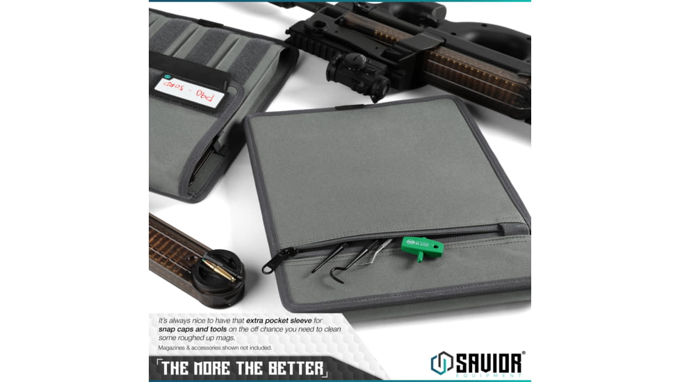Savior Equipment Mag Buddy Extended Pistol Magazine Pouch, 2 Pack, Grey, 12.25in H x 10.75in W, MP-FD-EXTX4-2P-GS