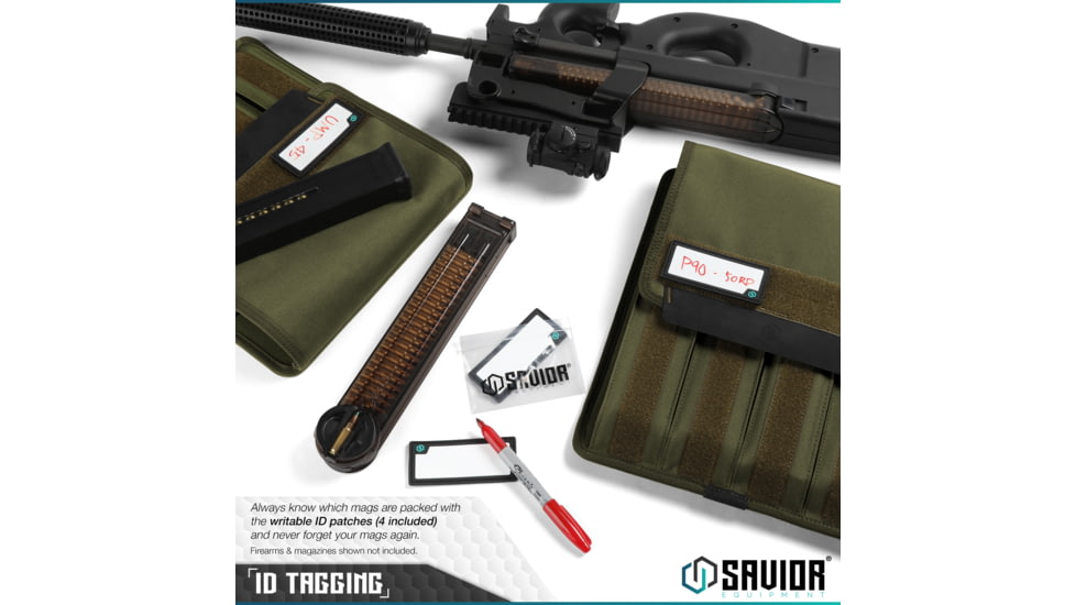 Savior Equipment Mag Buddy Extended Pistol Magazine Pouch, 2 Pack, OD Green, 12.25in H x 10.75in W, MP-FD-EXTX4-2P. OG