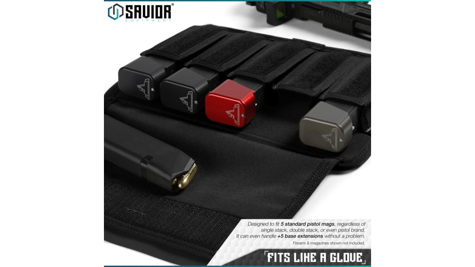 Savior Equipment Mag Buddy, Pistol Magazine Pouch, 2 Pack, Black, MP-FD-PISX5-2P-BK