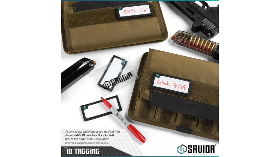 Savior Equipment Mag Buddy Pistol Magazine Pouch, 2 Pack, Dark FDE, 7.25in H x 10.75in W, MP-FD-PISX5-2P-TN