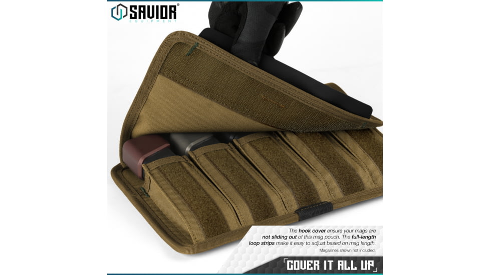 Savior Equipment Mag Buddy Pistol Magazine Pouch, 2 Pack, Dark FDE, 7.25in H x 10.75in W, MP-FD-PISX5-2P-TN