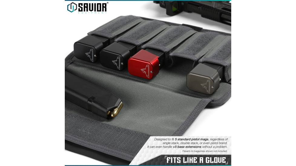 Savior Equipment Mag Buddy, Pistol Magazine Pouch, 2 Pack, Gray, MP-FD-PISX5-2P. GS