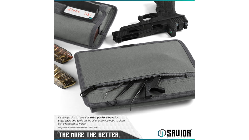 Savior Equipment Mag Buddy Pistol Magazine Pouch, 2 Pack, Grey, 7.25in H x 10.75in W, MP-FD-PISX5-2P. GS