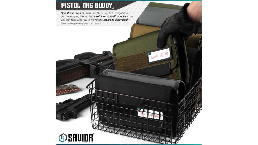 Savior Equipment Mag Buddy, Pistol Magazine Pouch, 2 Pack, OD Green, MP-FD-PISX5-OG