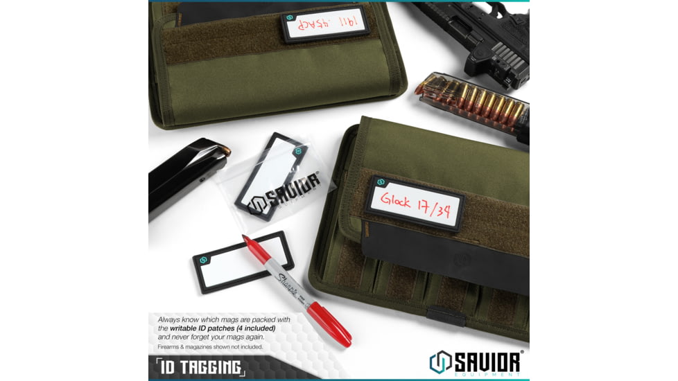 Savior Equipment Mag Buddy, Pistol Magazine Pouch, 2 Pack, OD Green, MP-FD-PISX5-OG