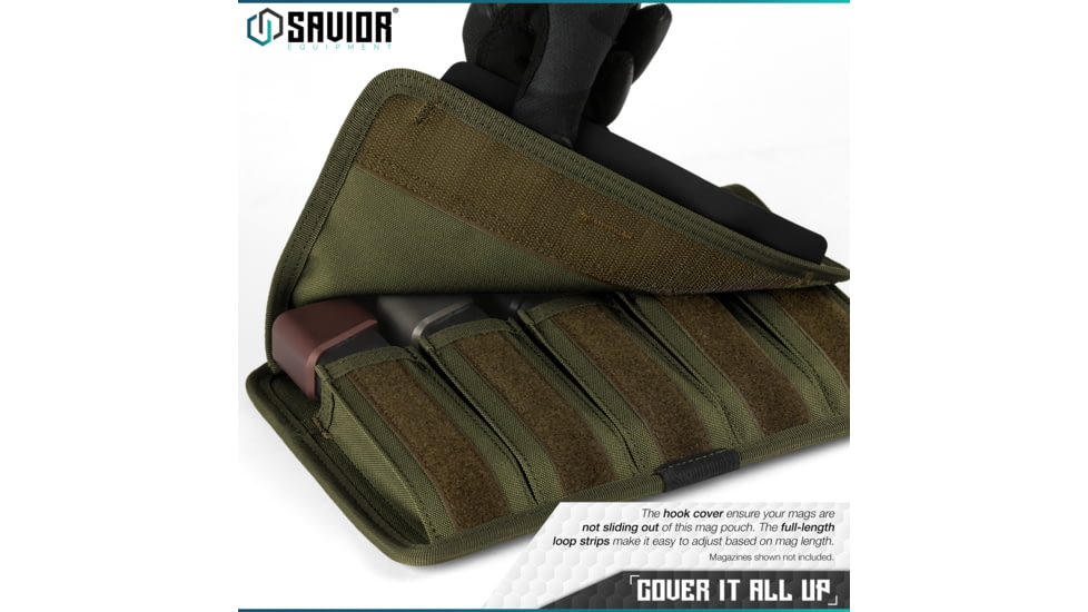 Savior Equipment Mag Buddy, Pistol Magazine Pouch, 2 Pack, OD Green, MP-FD-PISX5-OG