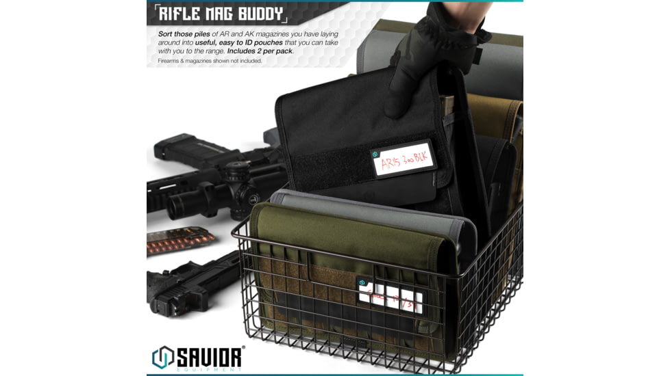 Savior Equipment Mag Buddy Rifle Magazine Pouch, Black, 9.75in H x 10.75in W, MP-FD-RIFX3-2P-BK