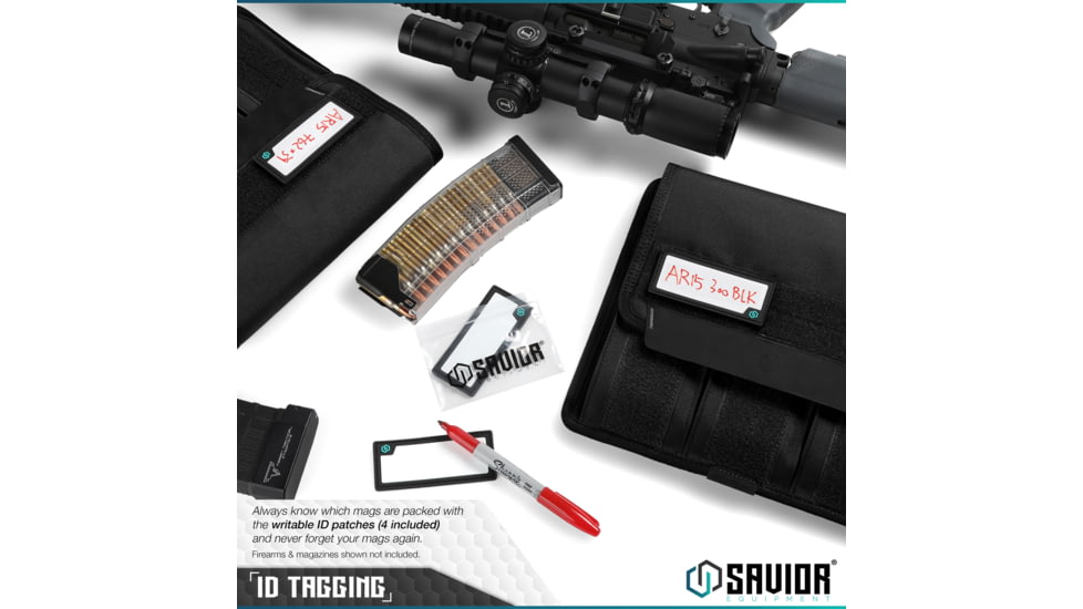 Savior Equipment Mag Buddy Rifle Magazine Pouch, Black, 9.75in H x 10.75in W, MP-FD-RIFX3-2P-BK