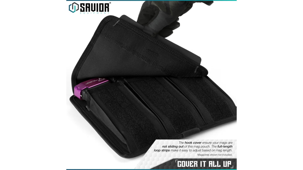 Savior Equipment Mag Buddy Rifle Magazine Pouch, Black, 9.75in H x 10.75in W, MP-FD-RIFX3-2P-BK