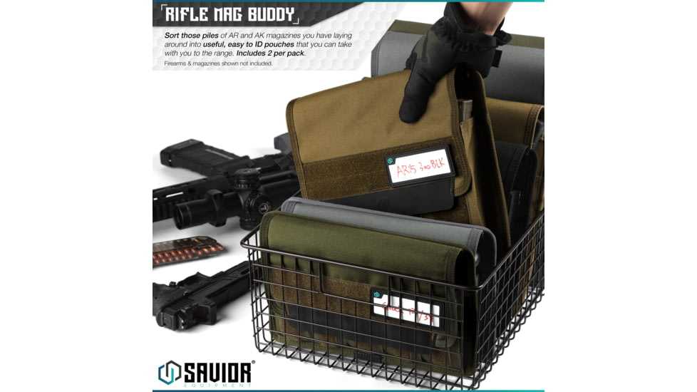 Savior Equipment Mag Buddy Rifle Magazine Pouch, Dark FDE, 9.75in H x 10.75in W, MP-FD-RIFX3-2P-TN