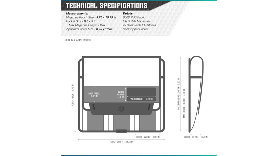 Savior Equipment Mag Buddy Rifle Magazine Pouch, Dark FDE, 9.75in H x 10.75in W, MP-FD-RIFX3-2P-TN