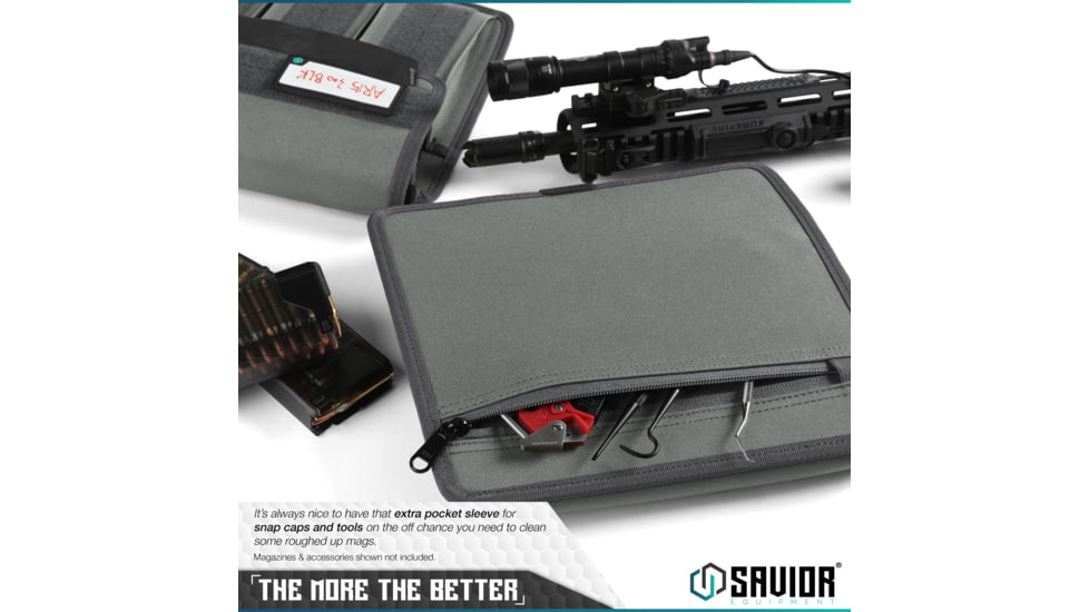 Savior Equipment Mag Buddy Rifle Magazine Pouch, Grey, 9.75in H x 10.75in W, MP-FD-RIFX3-2P-GS