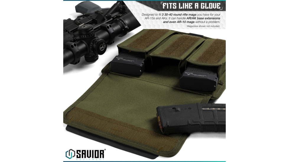Savior Equipment Mag Buddy, Rifle Magazine Pouch, OD Green, MP-FD-RIFX3-OG