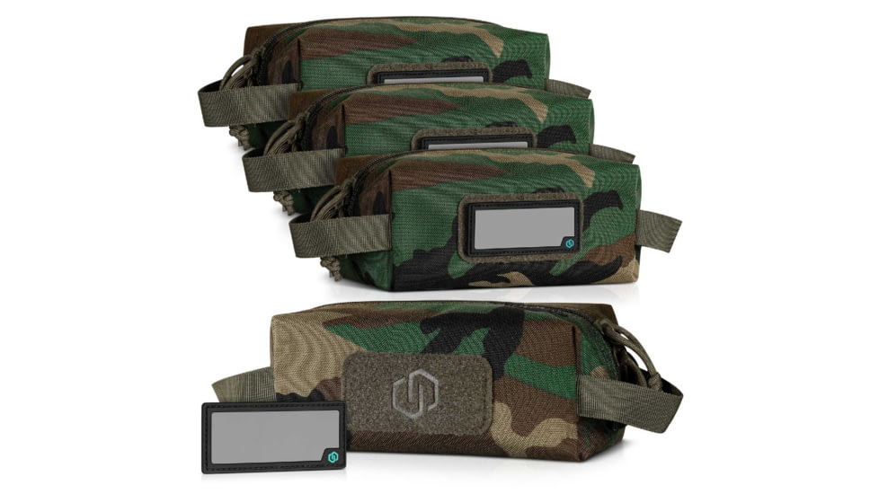 Savior Equipment Loose Sac Soft Ammo Carrier, 4 Pack, M81 Woodland, 7.75in x 3.5in x 4in, SP-AMST-4P-M81