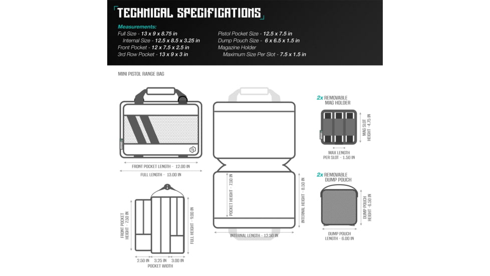 Savior Equipment Mini Range Bag, Black, 12.5 x 8.5 x 3.25in, RA-DGSPWS-MINI-BK