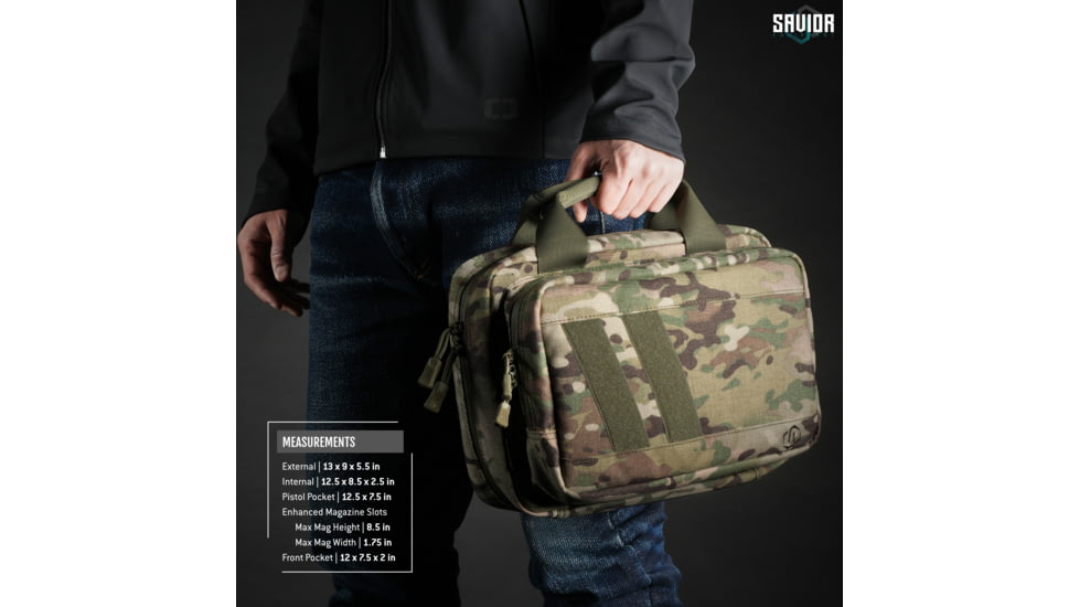 Savior Equipment MultiCam Specialist Pistol Case, Multicam Original, 12.5in L x 8.5in H x 2.5in W, HC-DGSPORT-WS-MCOG