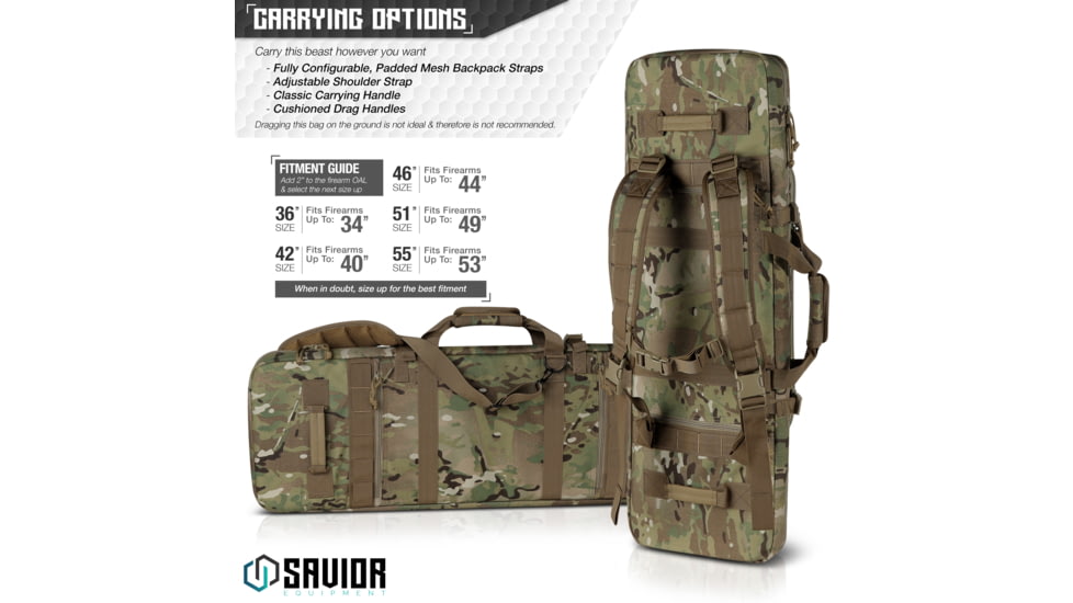 Savior Equipment MULTICAM Urban Warfare Double Rifle Case, 36in, Multicam Original, RB-3612DG-VER2-MCOG