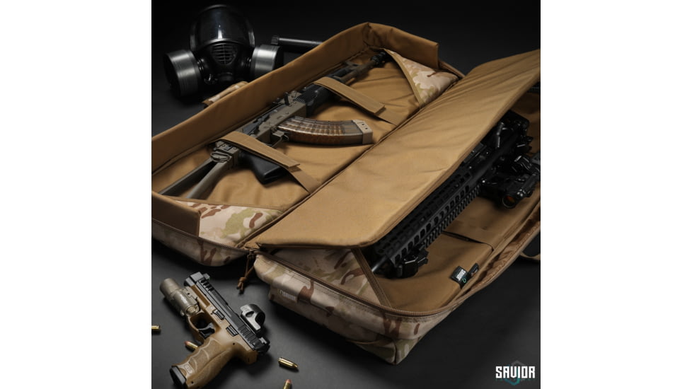 Savior Equipment MULTICAM Urban Warfare Double Rifle Case, 42in, Multicam Arid, RB-4212DG-VER2-MCID