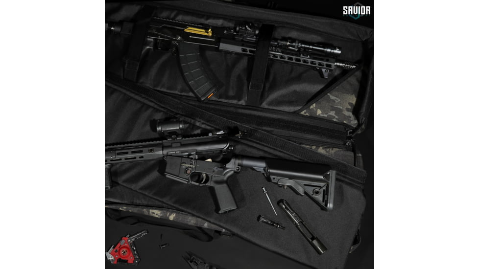 Savior Equipment MULTICAM Urban Warfare Double Rifle Case, 42in, Multicam Black, RB-4212DG-VER2-MCB