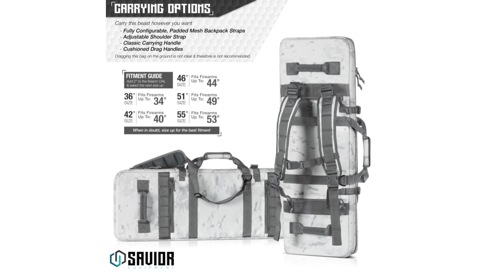 Savior Equipment MULTICAM Urban Warfare Double Rifle Case, 51in, Multicam Alpine, RB-5112DG-VER2-MCAL