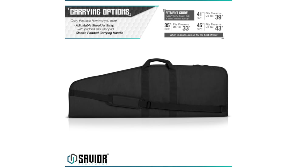 Savior Equipment Patriot Single Single Rifle Case, 41in, Black, RB-SG42-V1-BK