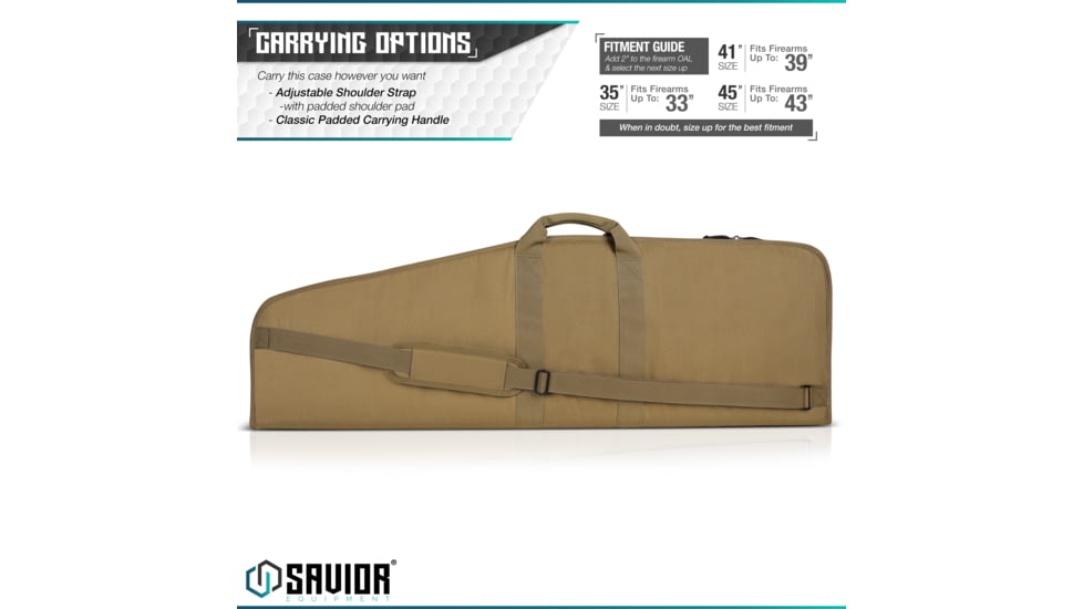 Savior Equipment Patriot Single Single Rifle Case, 41in, Dark FDE, RB-SG42-V1-TN