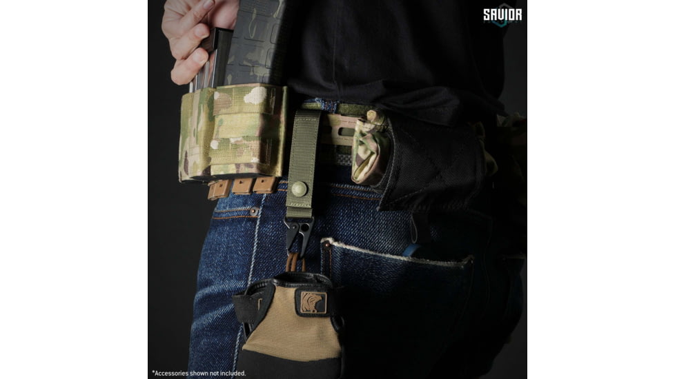 Savior Equipment Pro Sema Strap w/ Carabiner, OD Green, STRAP-CRIG-2P-OG
