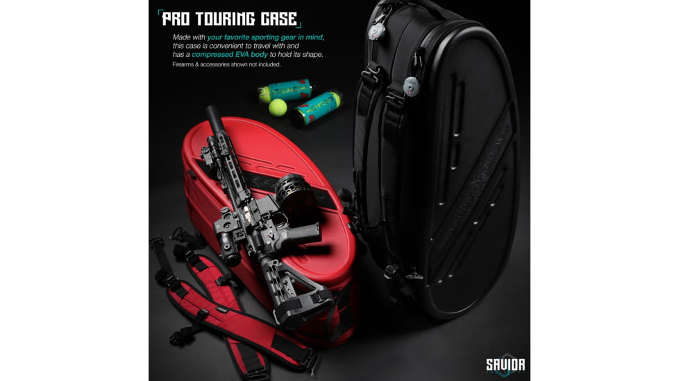 Savior Equipment Pro Touring, Single Or Double Rifle Case, Tennis Variant, Black, RB-TENNIS-V1-BK
