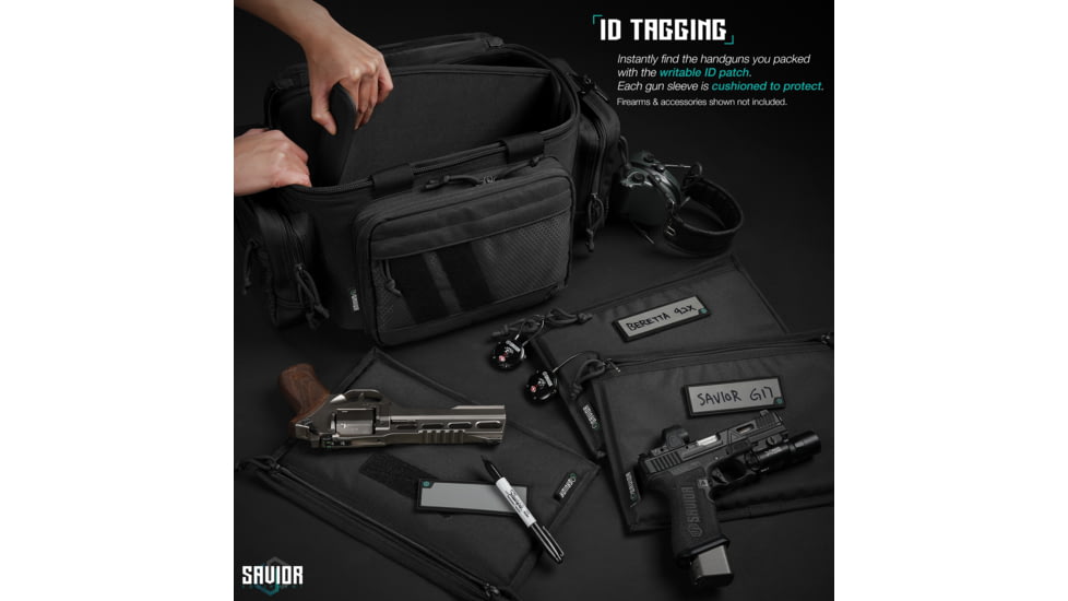 Savior Equipment Replacement Pistol Sleeve for Specialist Range Bag - 3 Pack, Black, 11.5in x 7.5in, Black, 11.5in x 7.5in, HC-RA3GUN-SPARE-3PC-BK