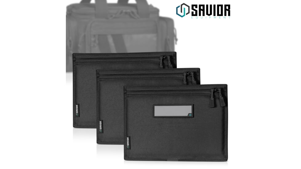 Savior Equipment Replacement Pistol Sleeve for Specialist Range Bag - 3 Pack, Black, 11.5in x 7.5in, Black, 11.5in x 7.5in, HC-RA3GUN-SPARE-3PC-BK