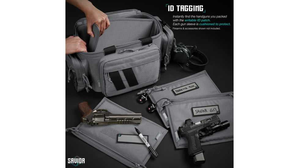 Savior Equipment Replacement Pistol Sleeve for Specialist Range Bag - 3 Pack, Gray, 11.5in x 7.5in, Gray, 11.5in x 7.5in, HC-RA3GUN-SPARE-3PC-GS