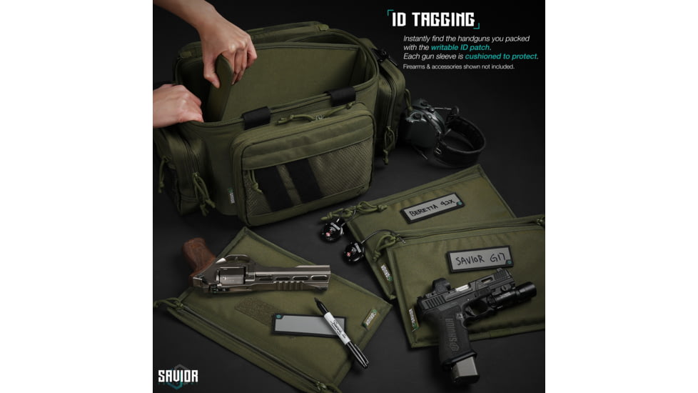 Savior Equipment Replacement Pistol Sleeve for Specialist Range Bag - 3 Pack, OD Green, 11.5in x 7.5in, OD Green, 11.5in x 7.5in, HC-RA3GUN-SPARE-3PC-OG