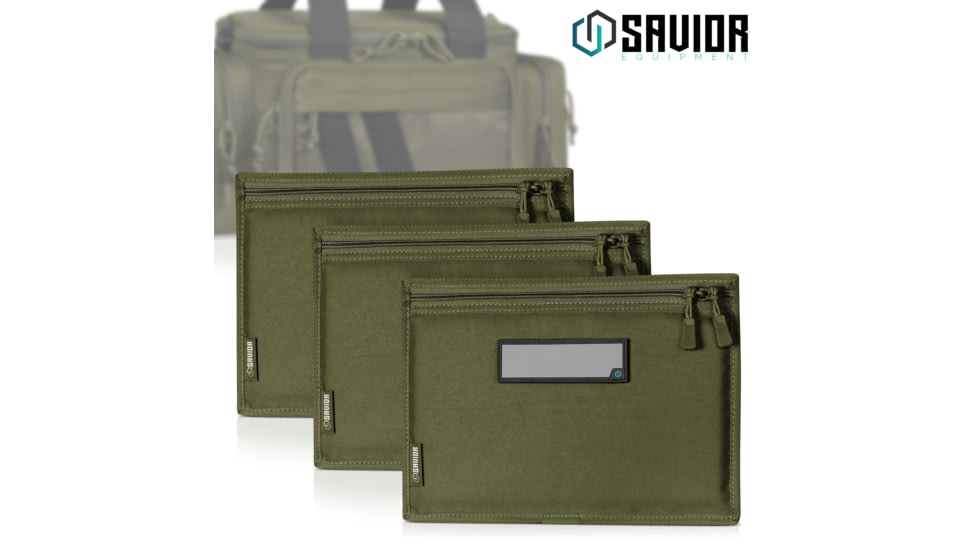 Savior Equipment Replacement Pistol Sleeve for Specialist Range Bag - 3 Pack, OD Green, 11.5in x 7.5in, OD Green, 11.5in x 7.5in, HC-RA3GUN-SPARE-3PC-OG
