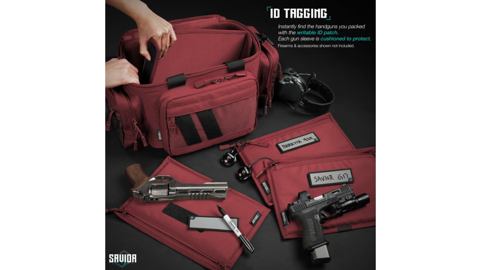 Savior Equipment Replacement Pistol Sleeve for Specialist Range Bag - 3 Pack, Sedona Red, 12.25 x 8.75 x 0.5, HC-RA3GUN-SPARE-3PC-RD