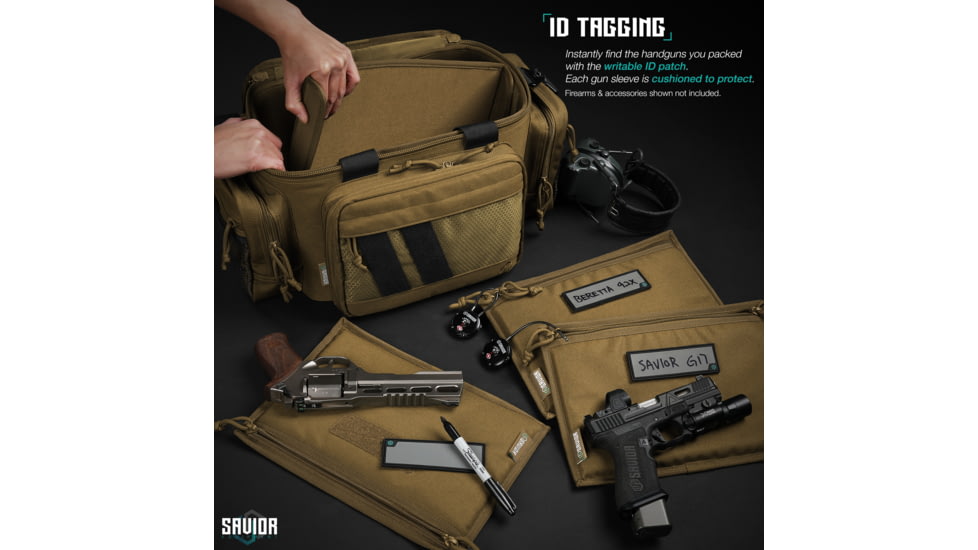 Savior Equipment Replacement Pistol Sleeve for Specialist Range Bag - 3 Pack, Tan, 11.5in x 7.5in, Tan, 11.5in x 7.5in, HC-RA3GUN-SPARE-3PC-TN