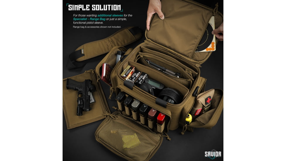 Savior Equipment Replacement Pistol Sleeve for Specialist Range Bag - 3 Pack, Tan, 11.5in x 7.5in, Tan, 11.5in x 7.5in, HC-RA3GUN-SPARE-3PC-TN