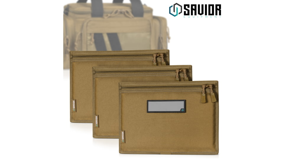 Savior Equipment Replacement Pistol Sleeve for Specialist Range Bag - 3 Pack, Tan, 11.5in x 7.5in, Tan, 11.5in x 7.5in, HC-RA3GUN-SPARE-3PC-TN